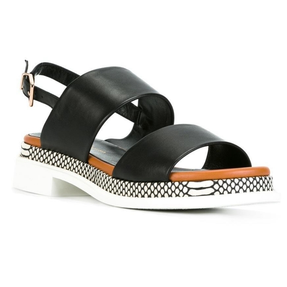 Robert Clergerie Shoes - NIB-Robert Clergerie Black Lamb Camas Sandals